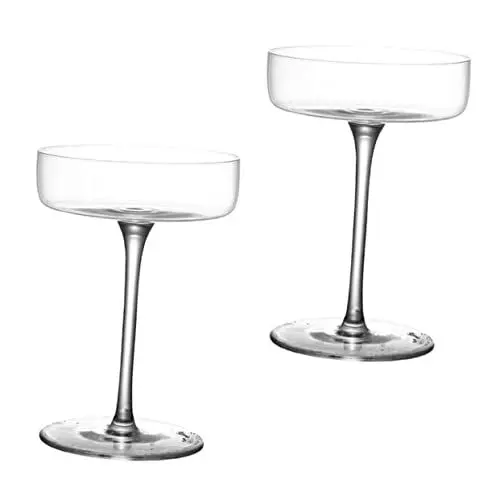 Produktbild: BESTonZON 2 Stück Martini-Glas Rote Becher Outdoor-Becher Dessertgläser Kristall-Dessertschalen Cocktailglas Einzigartige Margarita-Gläser Sektbecher Kristallbecher Cocktailbecher