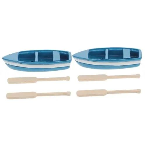 Produktbild: BESTonZON 2st Bootsmodell Feengarten-zubehörset Zubehör Für Angelboote Armaturenbrettzubehör Für Autos Mikro- -bootsschiff Miniaturschiff Mini-ruderboot Wagen Hölzern Topfpflanze Strand