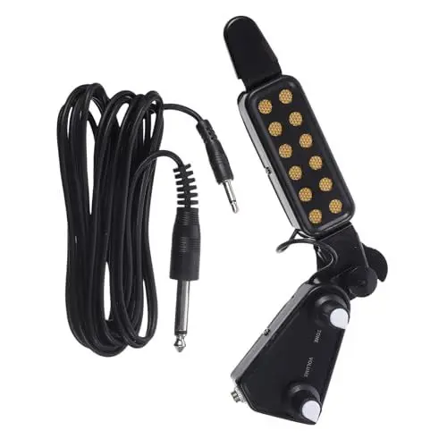 Produktbild: BESTonZON 2st Gitarren-tonabnehmer Ukulele Tonabnehmer Wirbelwickler Sitar-instrument Lampenfassung Für Tischlampen Antike Schlüssellochabdeckungen Tonabnehmer Für Gitarrenlautsprecher Black