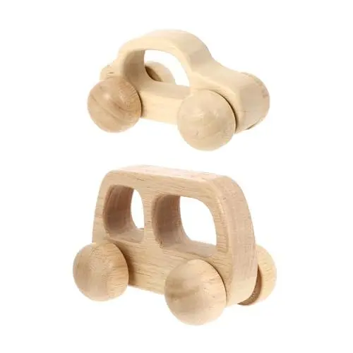 Produktbild: BESTonZON 2st Hält Auto Kleinkindspielzeug Auto Spielzeug Montessori-Spielzeug Für Kinder Kinderauto -spielzeugautos -spielzeugbus Beißspielzeug Kauspielzeug Für Babys Holz