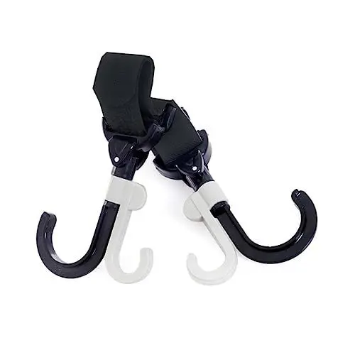 Produktbild: BESTonZON 2st Kinderwagenhaken Tasche Clips Kinderwagen Klebebandspender Süß Kinderwagen Kleinkind Schwarzer Kinderwagen Kleiderbügel Für Kinderwagen Buggyhaken Für Kinderwagentaschenhaken