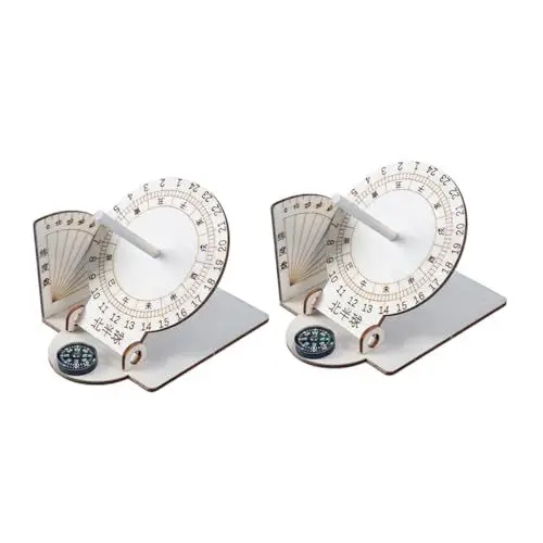 Produktbild: BESTonZON 2st Lehrmittel Selber Zusammenbauen Holzmodelle Lehrhilfe Hilfsmittel Für Den Heimunterricht Sonnenuhr-Modell Sonnenuhr Selber Machen Instrumente Kind Hölzern Äquatorial Puzzle