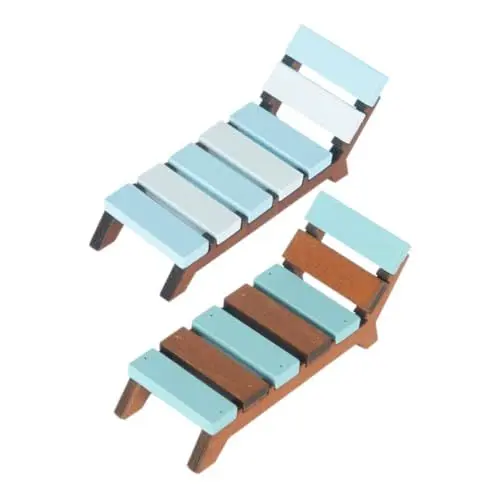 Produktbild: BESTonZON Realistischer Mini-strandstuhl Für Puppenhaus Im Maßstab 112 Miniaturmöbel Dekorativer Miniatur-loungesessel