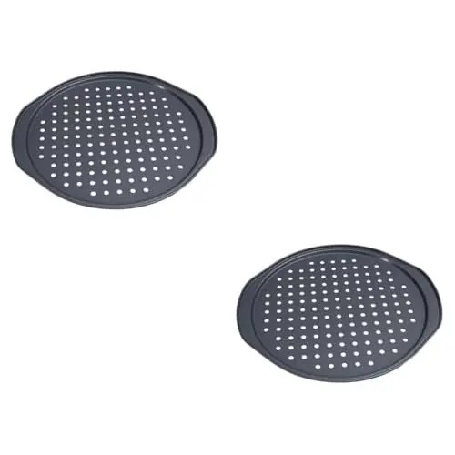 Produktbild: BESTonZON 2st Pizza-pfanne Backform Mit Löchern Pizzablech Pizza-backblech Backformen Pizzapfanne Mit Antihaftbeschichtung Für Den Grill Pizzaformpfanne Mikrowellenpfanne Kuchen Verdicken