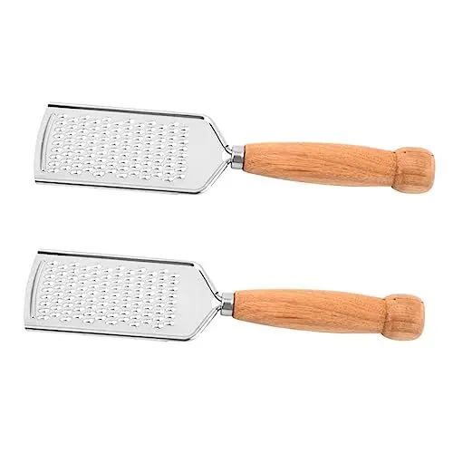 Produktbild: BESTonZON 2st Reibe Mit Holzgriff Multi-gemüseschneider Schokoladenhobel Käsereibe Schäler Zitronenschneider Zitronenschale Aus Metall Gemüsehobel Edelstahl Rostfreier Stahl Aktenvernichter