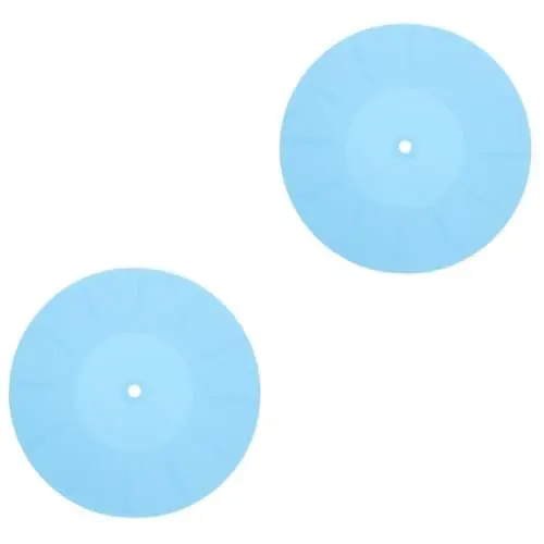 Produktbild: BESTonZON 2st Schallplattenmatte Aus Vinyl Audiotechna Statische Plattenspieler-rutschmatte Slipmat-pad Aus Kork Zubehör Für Plattenspieler Spieler Neu Kodieren Vinyl-platte Kieselgel Blue