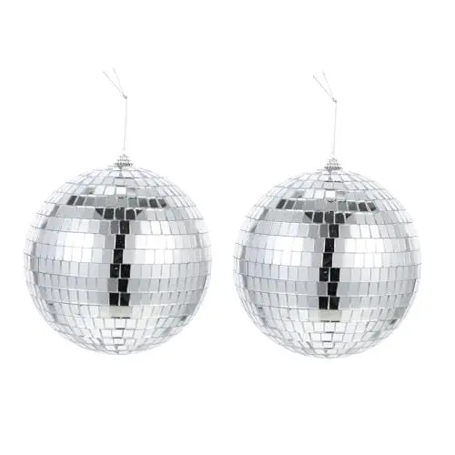 Produktbild: BESTonZON 2st Schicke Spiegelkugel Grooviges Dekor Dj-lichter Für Partys Abschlussball Requisiten Led-disco-lichter Blitzlicht Für Partys Hängende Discokugel-dekoration Golddisco Schaum