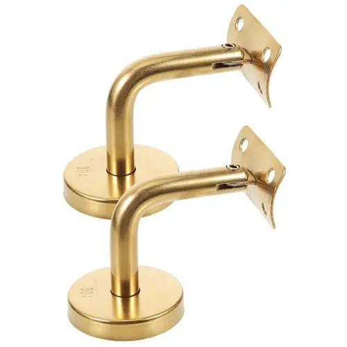 Produktbild: BESTonZON Treppenhandlaufhalterungssatz Edelstahlgeländerhalterungen für Treppen 60 * 60 Mm Gebogen
