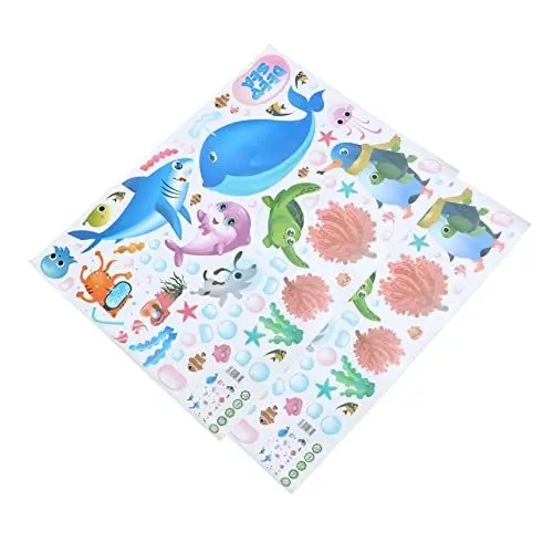 Produktbild: BESTonZON 2st Wasserfeste Wandaufkleber Fisch-wandaufkleber Tiere Wandtattoo Ozeantieraufkleber Wandtattoo Meerestiere Wandaufkleber Für Kinder Pvc Requisiten Abnehmbar