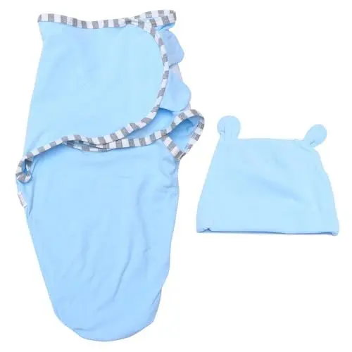 Produktbild: BESTonZON 2st Wickeltuch Cunas Recien Nacidos Babybett Wickeln Babysack Schlafsack Wickeldecke Für Kleinkinder Babyanzüge Säuglingswickel Pucktücher Für Neugeborene Abs Blue Baumwolle