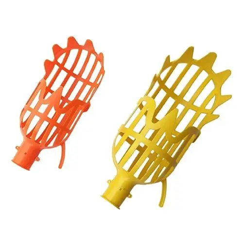 Produktbild: BESTonZON 2stücke Hochwertiger Obstpflücker Mit Teleskopstiel Kleine Orangefarbene Und Große Gelbe Ernteköpfe Für Effektives Obstpflücken Erreichbaren