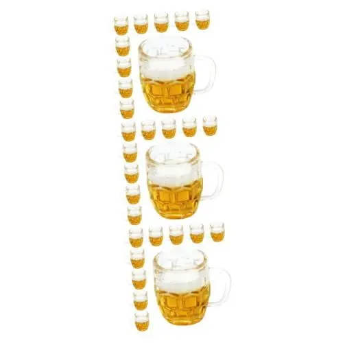 Produktbild: BESTonZON 30 Stück Simulationsbier Deutscher Bierkrug Transparente Becher Mini- -Requisiten Bierbecher-Modell Dekore Mini-Biergläser Heimdekoration Tisch-Miniaturen