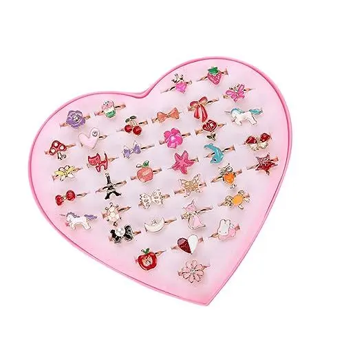 Produktbild: BESTonZON Schmuckset für Jungen und Mädchen in Verschiedenen Mustern und Farben. Geburtstagsschmuck für Jungen und Mädchen. Diamantringe für Jungen und Mädchen