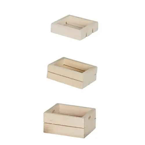 Produktbild: BESTonZON 3St Obst- und Gemüsebox 3-teiliges Set Miniaturmodell Mini-Hausverzierung Miniaturmöbel Rahmenmodell Miniature Furniture Vivid Design Mini-Hausmöbel Miniaturspielzeug Holz Khaki