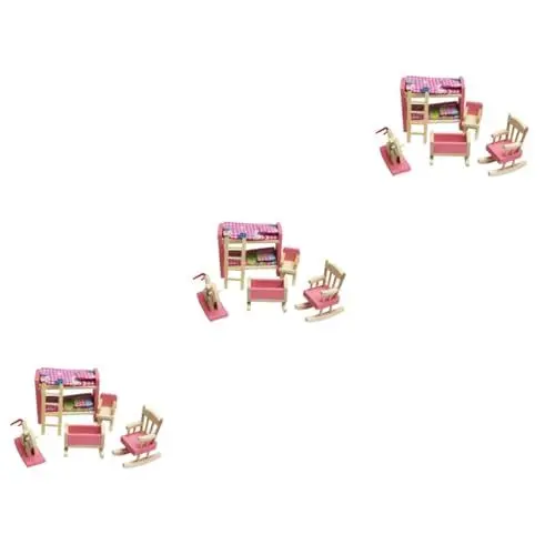Produktbild: BESTonZON 3St Puppenhausmöbel kinderzimmermöbel kinderzimmer Spielzeug Holzspielzeug für Kinder kinderzimmerdeko kleine Möbel Dekorationen Miniaturmöbel Mini-Hauszubehör hölzern Suite Bambus