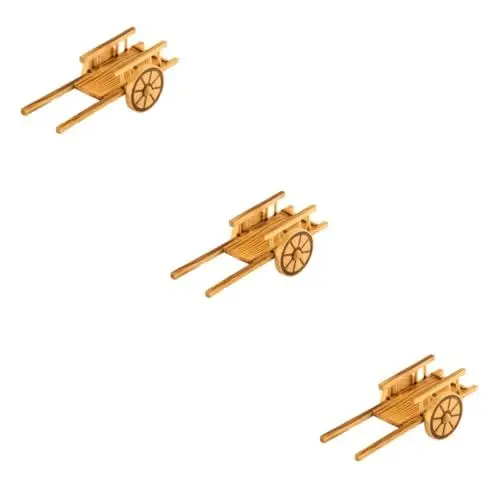 Produktbild: BESTonZON 3St Trolley-Modell Spielset aus Holz Mini-Bauernwagen Kinderspielzeug Kinder schubkarre Modelle Einkaufswagen winziges Wagenmodell Modell-Miniatur- Flachbett-LKW schmücken