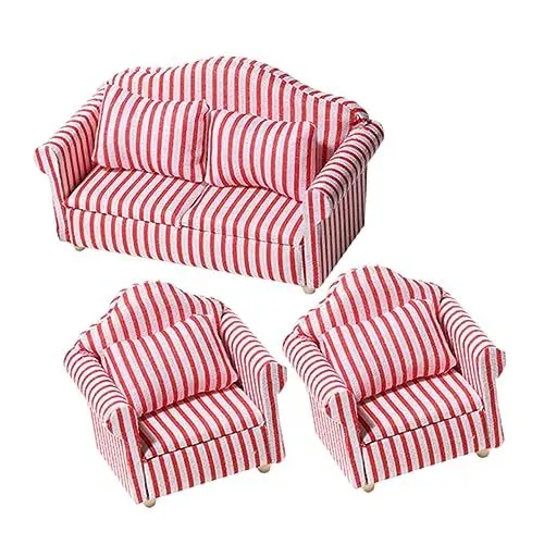 Produktbild: BESTonZON 3St Wohnzimmer Sofagarnitur Spielzeug für Kinder kinderspielzeug mini Sofa Bonsai Modelle Couch Miniatur-Sessel Miniatur-Sofa-Spielzeug doppelt Möbel einstellen Ob11 Baumwollstoff