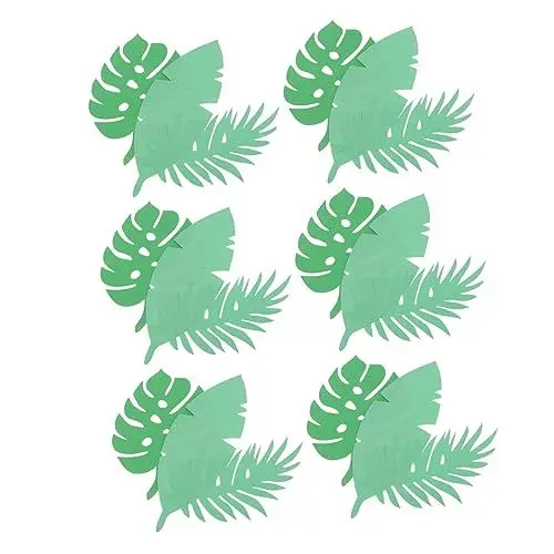 Produktbild: BESTonZON 3 Sätze Dekorationsmaterial Papierblätter Hinterlässt Geschenkanhänger Wohnakzente Kinderzimmer Dekoration Heimdekoration Wandkunst Mit Tropischen Blättern Green 18 Stück * 3