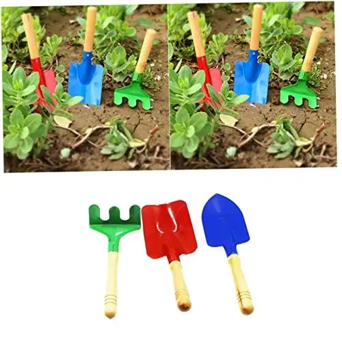 Produktbild: BESTonZON 3st Gartenwerkzeug Für Kinder Spielzeug Buntes Gartengerät Mini-gartengerät Gartengerät Aus Holz Bambus