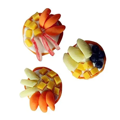 Produktbild: BESTonZON 3st Mini-harzholz Miniatur Lebensmittel Pie Kinder Party Favor Puppenhaus Miniatur Küche Lebensmittel Puppenhaus Spielen Lebensmittel Spielzeug Legierung Haushalt Dekorationen