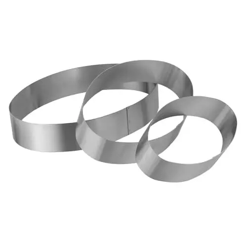 Produktbild: BESTonZON 3st Schimmel Mousseringe Aus Stahl Kuchen-mousse-ring Runde Tortenringe Backring Für Gebäck Mousse Ringform Dessertringe Aus Stahl Käsekuchen Wantan-maschine Oval Rostfreier Stahl