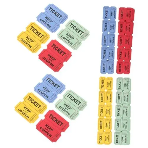 Produktbild: BESTonZON 400 Stück Lotterie-ziehungsscheine Auktionstickets Karnevalskarten Preise Tickets Lotterie Und Los Tickets Für Die Tombola Der Veranstaltung Getränkekarten Tombola-Tickets Papier