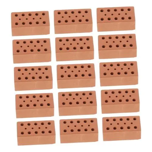 Produktbild: BESTonZON 40st Puppenhaussteine Miniatur-ziegelstein Sandtisch-Ziegel-Modelle Feengarten Zubehör Gartenzubehör Miniaturszenenmodelle Bastelsteine Kleine Ziegelsteine Möbel Ton Light Brown
