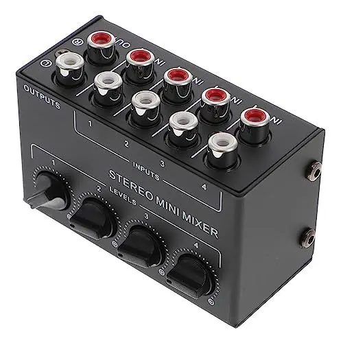 Produktbild: BESTonZON 4 Passiver Mischer Stereo-line-audio-mixer Mahlzeit Mixer Audiomischer Geräuscharmer Mischer Mixer Tragbar Stereo-line-mixer Mischpult Für Konsolenaufnahmen Mini Elektronisch Gang