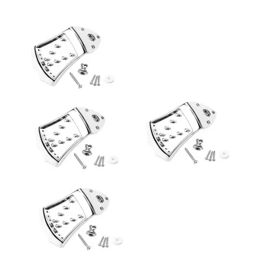 Produktbild: BESTonZON 4 Sätze Saitensteg Mandolinen Hardware Saitenhalterteil Für Standard Mandoline Saitenhalter Im Schlanken Design Moderner Metall Saitenhalter Stabiler Saitenhalter Ton Saitenhalter