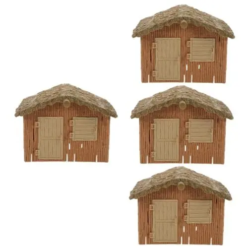 Produktbild: BESTonZON 4 Stück Bauernhof Modell Landschafts Requisite Bastelarbeiten Desktop Bastelarbeiten Winzige Dekoration Desktop Dekoration Miniatur Gartenhaus Dekoration