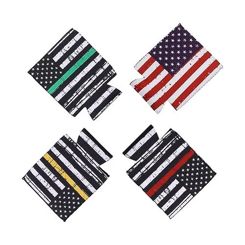 Produktbild: BESTonZON Flagge Flaschenkühlerhüllen 4er Set Wiederverwendbare Neopren Dosenhüllen für Bier