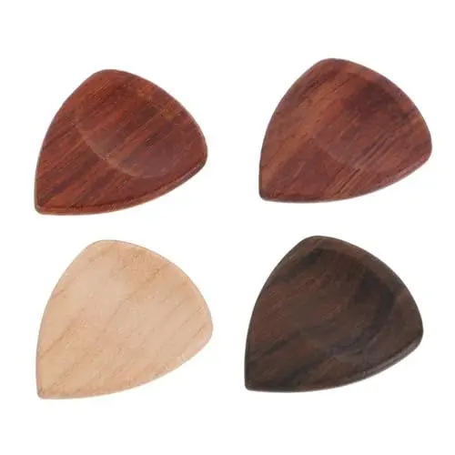 Produktbild: BESTonZON Modisches Gitarrenplektren-set 4-teilig Holzplektren Für Bassgitarren Einzigartige Dreiecksform Und Praktisches Gitarrenzubehör