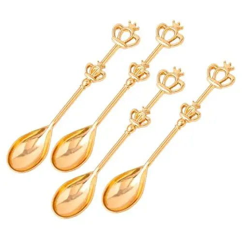 Produktbild: BESTonZON 4 Stücke Kaffeelöffel Wiederverwendbare Edelstahl Teelöffel für Dessert Löffel Instant Baby Dusche Dekorationen