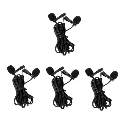 Produktbild: BESTonZON 4 Stück Lavalier-Mikrofon Kleiner Klipp Mikrofon für Kamera Aufnahme mikrofon Handy mikrofon kleines Lavaliermikrofon Mikrofon für Videoaufnahmen Haupt Tablette Plastik