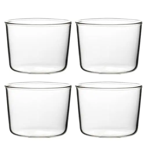 Produktbild: BESTonZON 4 Stück Mini Dessertschale Einfache Glas Cupcake Tassen Wiederverwendbare Vorspeise Servierschalen für Pudding Gewürze Snacks 200Ml