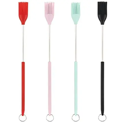Produktbild: BESTonZON 4 Stück Soßenpinsel Aus Silikon Grillbürste Kleiner Spatel Backpinsel Aus Silikon Heftbürsten Ölpinsel Grillpinsel Küchenölbürste Backpinsel Anfassen Kieselgel Mini Küchenwaren