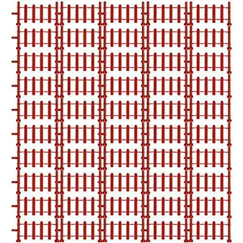 Produktbild: BESTonZON 50 Stück Szenenzaunzubehör Dekorativer Gartenzaun Absperrtafeln Für Den Garten Spielzeugzäune Für Tiere Kidcraft-spielset Gartenrandstein Tierspielzeug Plastik Mini Kind Rot
