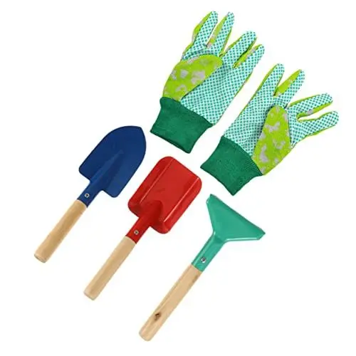 Produktbild: BESTonZON 5 Stück Holz Kinder Gartengeräte Kinder Gartenschaufel Kinderspielzeug Kinderschaufel Rechen Metall