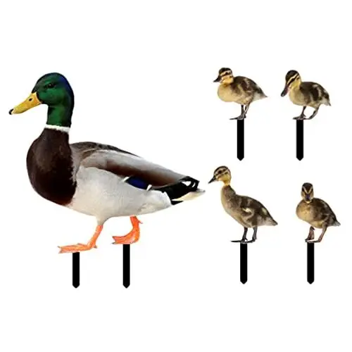 Produktbild: BESTonZON 5 Stücke Gartenstecker Gartenfigur Enten Deko Figuren Gartendeko Tiere Stecker Ostern Dekofigur Zaunhocker Osterdeko Acryl Zaunhocker Garten Statue Rasen Hof Dekoration
