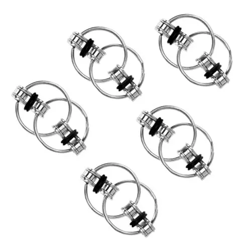 Produktbild: BESTonZON 5st Kettens Pielzeug Finger Zappeln Spielzeug Flippy Roller Kette Zappeln Spielzeug Bike Kette Zappeln Spielzeug Zappeln Ringe Spielzeug Kid Rostfreier Stahl Unruhig Perlmutt Kind