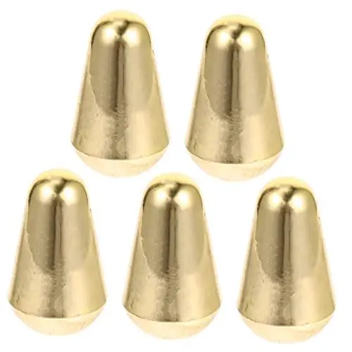 Produktbild: BESTonZON 5-teiliges Set mit Kippschalterknöpfen für E-gitarre Lautstärke- und Klangreglerkappen für Gitarren Wippkappen in Goldfarbe Gitarrenzubehör