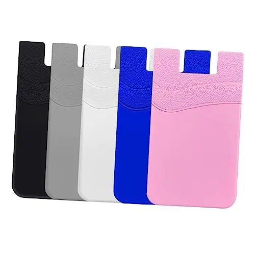 Produktbild: BESTonZON 5st Silikon-Handy-Karten Halter Ledergeldbörse Handy-geldbörse Smartphone Handy-rückentaschen Brieftasche Für Handyhüllen Kartentasche Doppelschicht Kieselgel