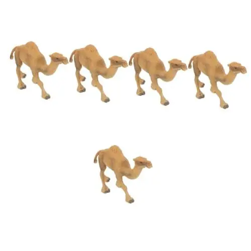 Produktbild: BESTonZON 5st Simulation Kamel Modell Cartoon-Kamel-Handwerk Tierspielzeug Miniatur-Fake-Kamel Desktop-Dekoration Kamel Dekoration Kleines Kamelornament Modelle Plastik Wild Ornamente Kind