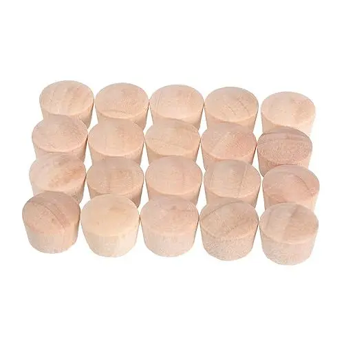 Produktbild: BESTonZON 600 STK Schraubenlochstopfen Stecker Ersatzteile Holzstopfen 1/2 Zoll Schraubstopfen aus Teakholz Möbel Rundkopfstecker Holzstecker hölzern Knopf Schraubverschluss Kork Komponente
