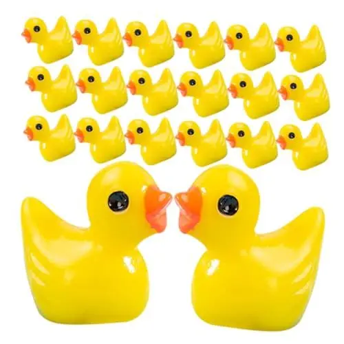 Produktbild: BESTonZON 60St kleine Entenstatue Mini-Harzdekore Minifiguren dekorieren Mini-Enten-Dekor Harzminiatur Enten aus Harz winzige Modelle Mini-Ornament Mini-Harz-Enten Miniaturstatuen Yellow
