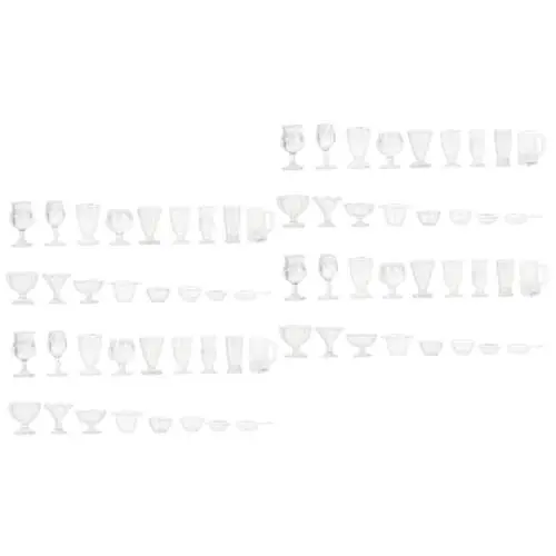 Produktbild: BESTonZON 68 STK Bonbon-Modell Teetasse Miniatur Weingläser Home Decor wohnungseinrichtung Cocktailgläser Kaffeetassen Mini-Verzierung Mini-Hauszubehör Glasflasche Puppenhaus Tisch Geschirr