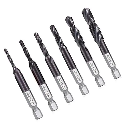 Produktbild: BESTonZON 6-teiliges M10-metrisches Spiralbohrer-set mit Hohem Sechskant-bohrerzubehör für Bohrmaschinen