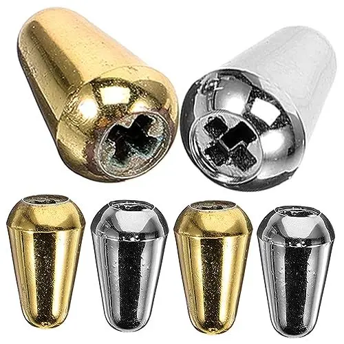 Produktbild: BESTonZON 6stücke Gitarren-kippkappen -wege Gitarrenspitzen Metallknopfkappen Gitarrenzubehör Gitarrenkappen Kippknopf Gitarrenspitzenknopf