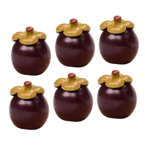 Produktbild: BESTonZON 6St künstliche Früchte kunstobst praktisches splitterschutz Obstladen-Anzeige Bruchsicher deko Miniatur-Mangostan-Modelle Miniatur-Mangostan-Fälschung puppenhaus Obst Harz Violett