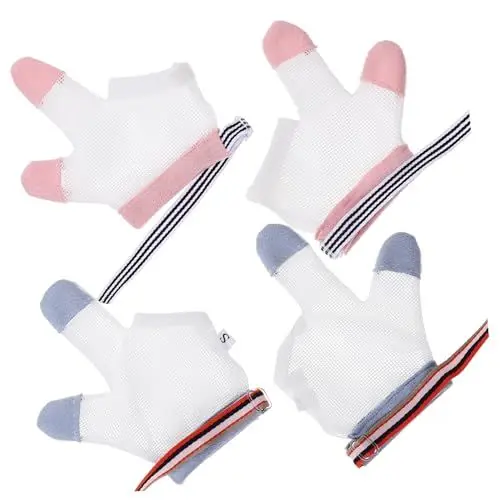 Produktbild: BESTonZON 6 Paare ringbeißende handschuhe Handschuhe gegen Fingerlutschen Neugeborenen Handschuhe gegen Fingerbeißen Handschuhe für Kinder Schutz Daumenlutschende Abdeckung Saugstopper